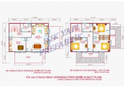 154 m2 İki Katlı Prefabrik