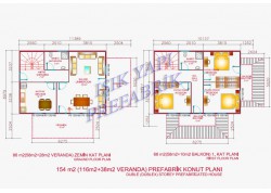 154 m2 İki Katlı Prefabrik