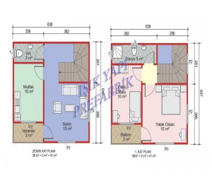 82 m2 İki Katlı Prefabrik