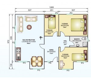 Tek Katlı 112 m2 Prefabrik Ev