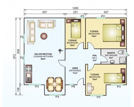 Tek Katlı 112 m2 Prefabrik Ev