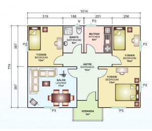 Tek Katlı 81 m2 Prefabrik Ev