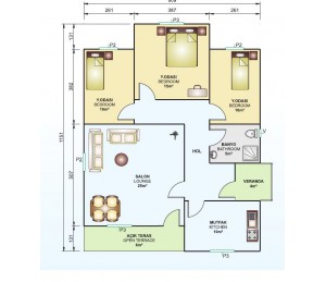 Tek Katlı 90 m2 Prefabrik Ev