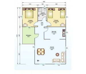 Tek Katlı 91 m2 Prefabrik Ev