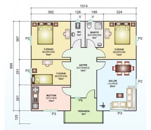 Tek Katlı 95 m2 Prefabrik Ev